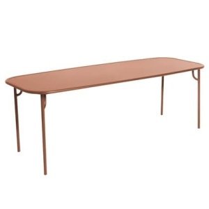 Petite Friture Week-end tuintafel 220x85 met dicht blad Terracotta