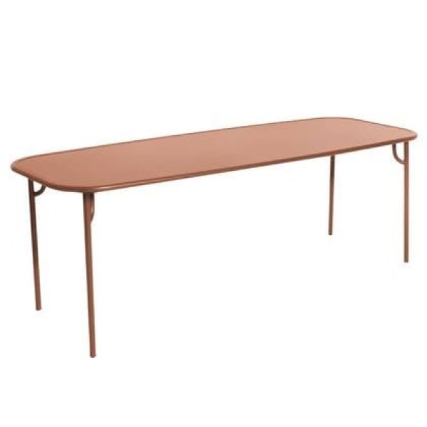 Petite Friture Week-end tuintafel 220x85 met dicht blad Terracotta