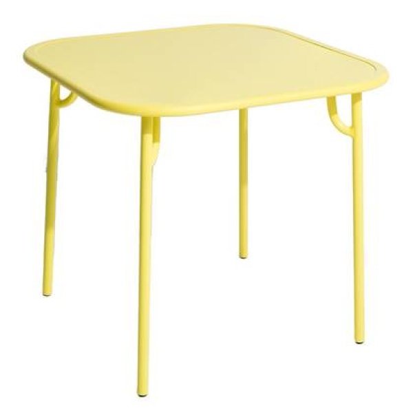 Petite Friture Week-end tuintafel 85x85 met dicht blad geel