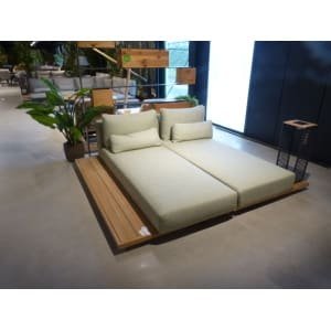 Portofino loungeset natural new teak inclusief soft green mixed weave kussens - Yoi