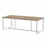 Quatro Tafelframe Frost Grey met Robusto Tafelblad Teak 220 x 95 cm - 4so