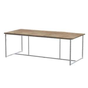 Quatro Tafelframe Frost Grey met Robusto Tafelblad Teak 220 x 95 cm - 4so