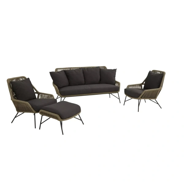 Ramblas loungeset met voetenbank en Dali tafel | 4 Seasons Outdoor