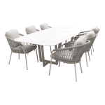 SUNS Palermo/Nappa Deens Ovale tuinset - Neolith® - 280 x 116 cm. - 7-delig