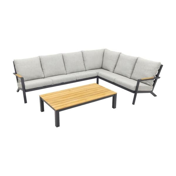 Santos/Mindo loungeset - hoekbank - antraciet 2-delig