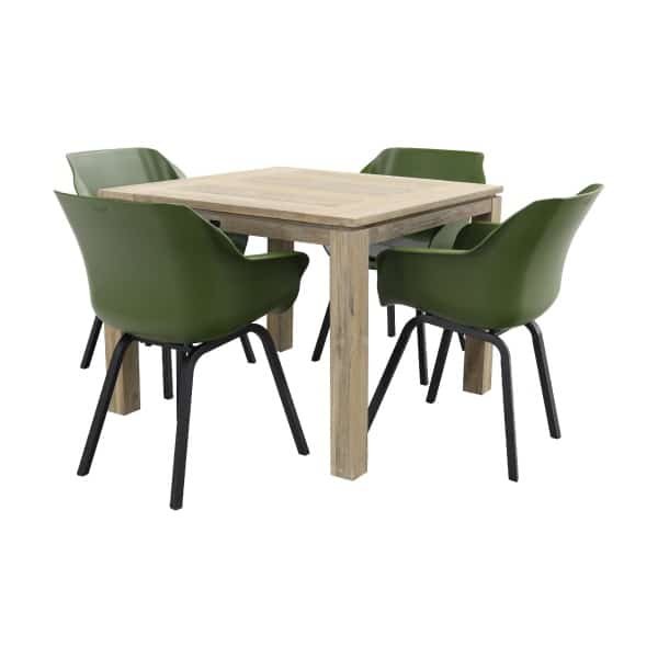 Sophie tuinstoel Moss Green/Rome grey 100 cm. - tuinset 5-delig