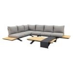 Suns Stockholm loungeset - Antraciet/teak - Light anthracite