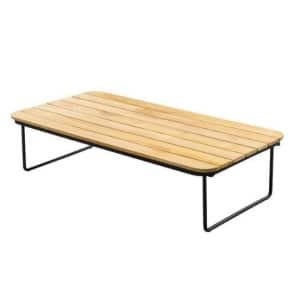 Taiyo coffee table 120x60x30cm. alu black/teak - Yoi