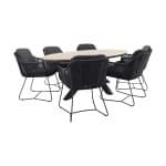 Taste Belmond antraciet/GI Edison 220x115 cm. - ovale tuinset