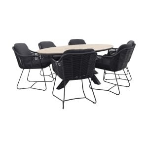 Taste Belmond antraciet/GI Edison 220x115 cm. - ovale tuinset