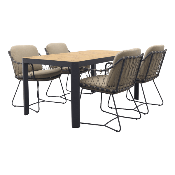 Taste Prego/General teak tuinset- 160x 90 cm.- 5-delig