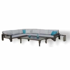 Tea table, aluminium frame, antraciet blad - Own