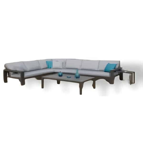 Tea table, aluminium frame, antraciet blad - Own