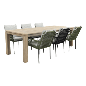 Teresa 4x Green 2x black/Rome grey 240 cm. tuinset - 7-delig