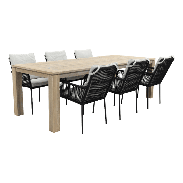 Teresa Black/Rome grey 240 cm. tuinset - 7-delig