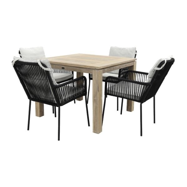 Teresa black/Rome grey 100 cm. - tuinset 5-delig