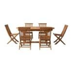 Tikamoon - Capri - Massief acaciahouten tuinset 6 stoelen
