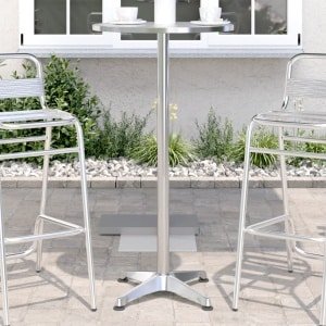 Tuinbartafel in hoogte verstelbaar 59,5x70/114,5 cm aluminium