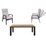 Tuinset Aurum - Tafel met 6 verstelbare stoelen