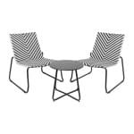 Tuinset Costa - zwart/wit - 3-delig