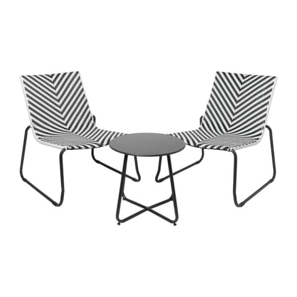 Tuinset Costa - zwart/wit - 3-delig