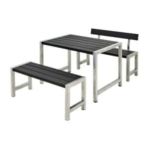 Tuinset Industrieel Café Zwart 1 Rugleuning