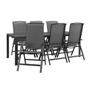 Tuinset Savoie Cannes - antraciet - 7-delig - 215 cm - Leen Bakker