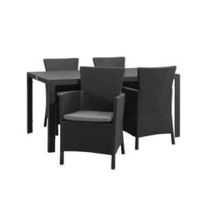 Tuinset Savoie Iowa - antraciet - 5-delig - 160 cm - Leen Bakker