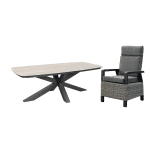 Tuinset Serono - tafel en 6 verstelbare stoelen