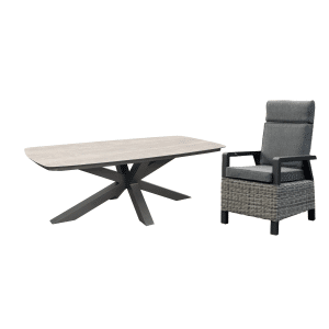 Tuinset Serono - tafel en 6 verstelbare stoelen