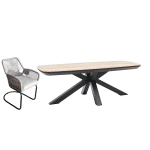 Tuinset Vivant - tafel en 6 swingstoelen