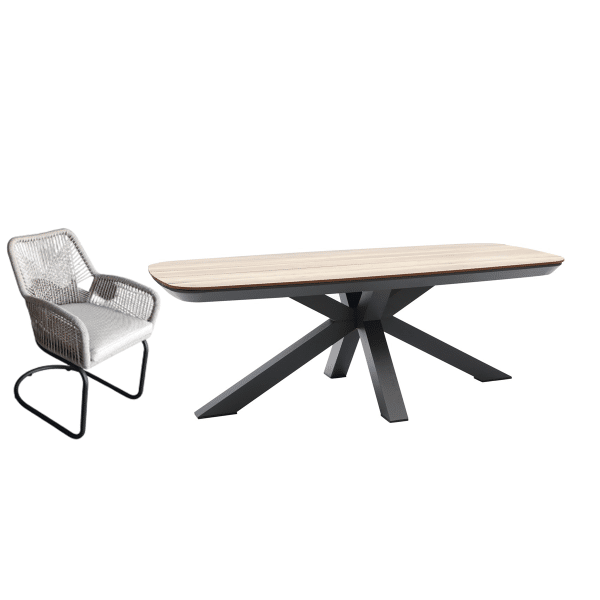 Tuinset Vivant - tafel en 6 swingstoelen