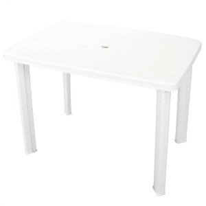 Tuintafel 101x68x72 cm kunststof wit