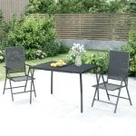 Tuintafel 110x80x72 cm staalgaas antracietkleurig