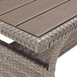 Tuintafel 120x70x66 cm poly rattan grijs
