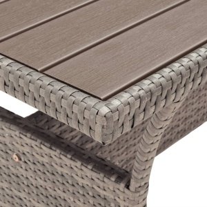 Tuintafel 120x70x66 cm poly rattan grijs