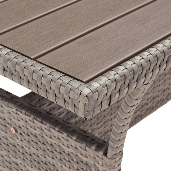 Tuintafel 120x70x66 cm poly rattan grijs