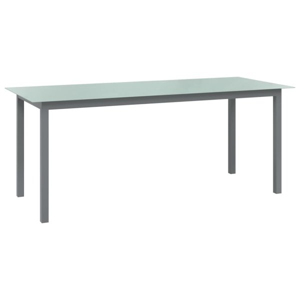 Tuintafel 190x90x74 cm aluminium en glas lichtgrijs