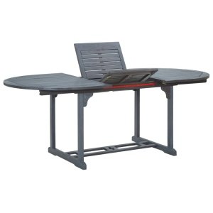 Tuintafel 200x100x74 cm massief acaciahout grijs