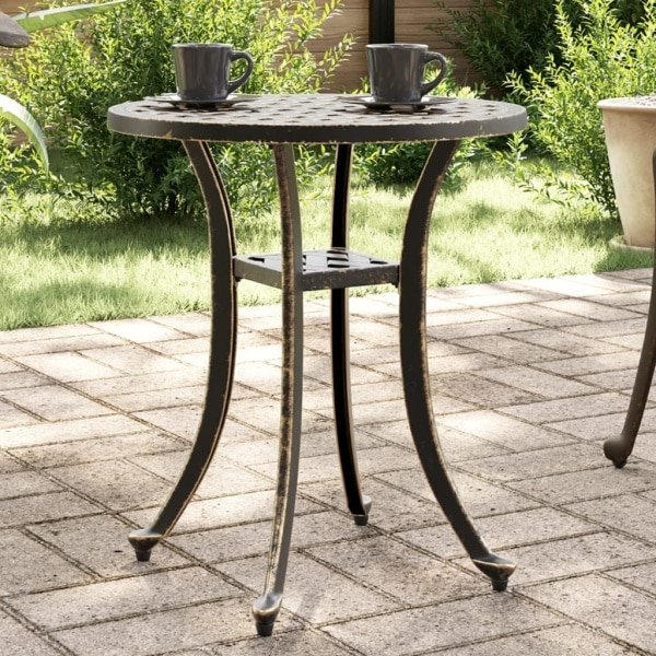 Tuintafel 48x53 cm gietaluminium bronskleurig