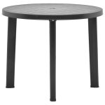 Tuintafel 89 cm kunststof antraciet
