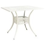 Tuintafel 90x90x73 cm gietaluminium wit