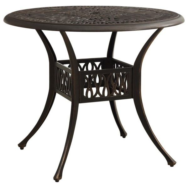 Tuintafel 90x90x74 cm gietaluminium bronskleurig