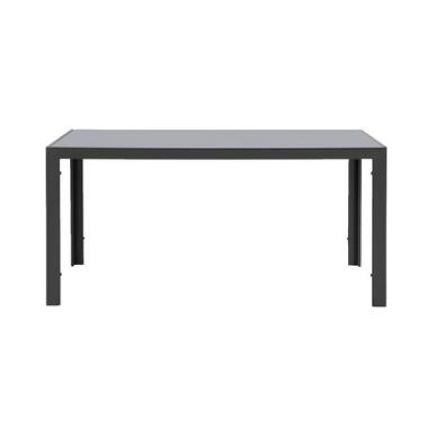 Tuintafel Savoie - aluminium/glas antraciet - 75x160x90 cm - Leen Bakker