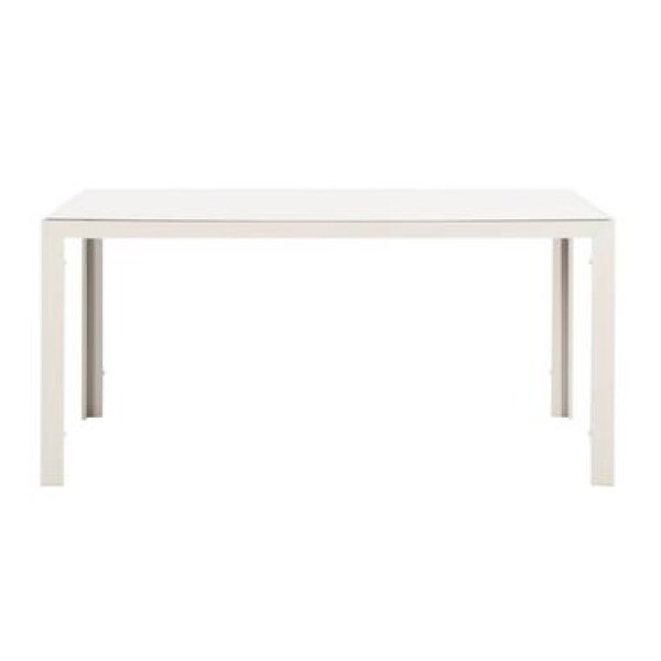 Tuintafel Savoie - aluminium/glas zand - 75x160x90 cm - Leen Bakker