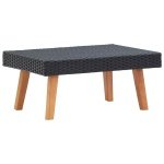 Tuintafel poly rattan zwart