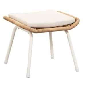 Voetenbank Grand - wicker naturel - 38x47x42 cm - Leen Bakker