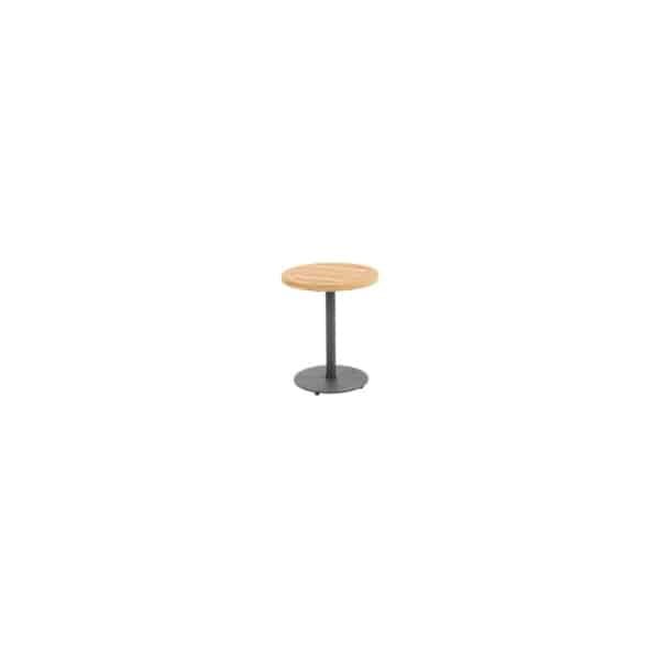 Volta teak bijzettafel centrale poot antraciet 45 cm dia. H55 cm 4SO - 4so