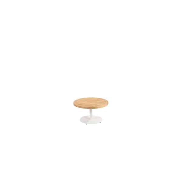 Volta teak salontafel centrale poot wit 60 cm dia. H35 cm 4SO - 4so