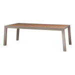 WOOOD Outdoor Eettafel Sulphur Teakhout en aluminium, 220 x 100cm - Zand